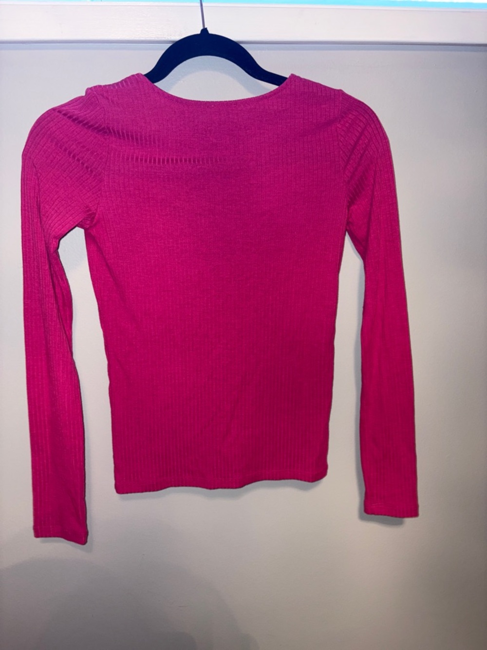 Pink Ribbed Button-Front Cardigan - Picture 3 of 3